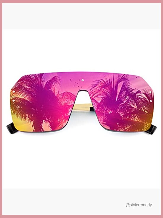 Rimless Retro Shield Sunglasses with Polarized UV400 Lenses main image 5